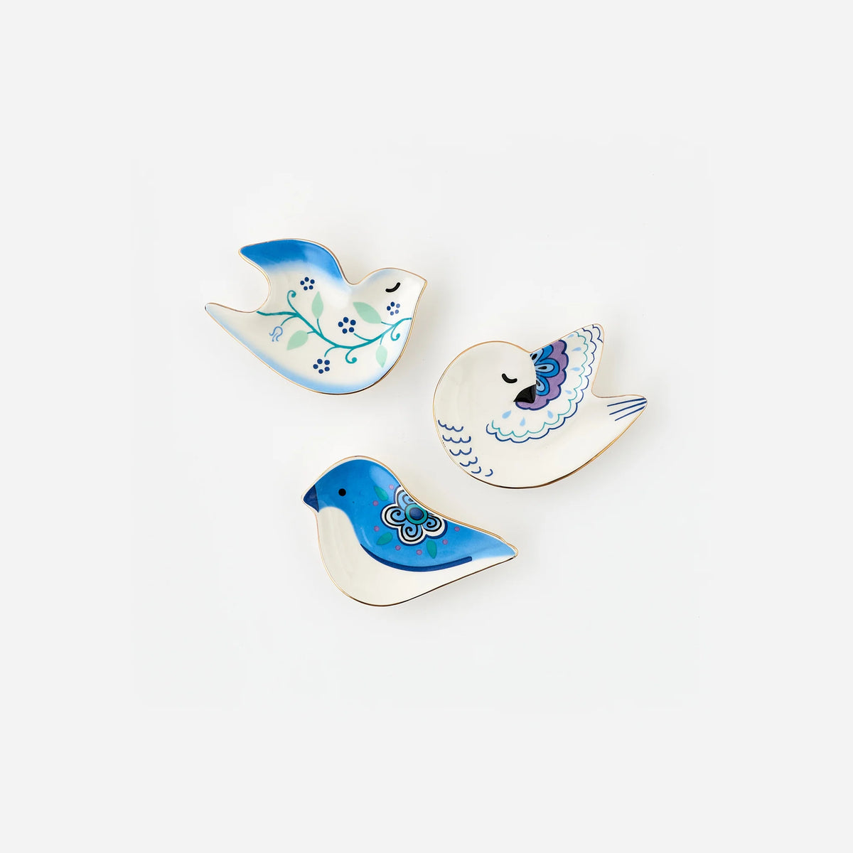 Blue and White Bird Dish
