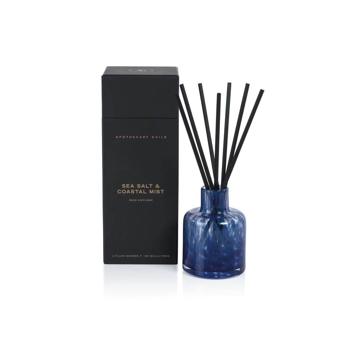 Apothecary Guild Opal Glass Reed Diffuser - Sea Salt &amp; Coastal Mist