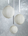 Shimmering Charm Glass Ornament - Silver - 4.75"