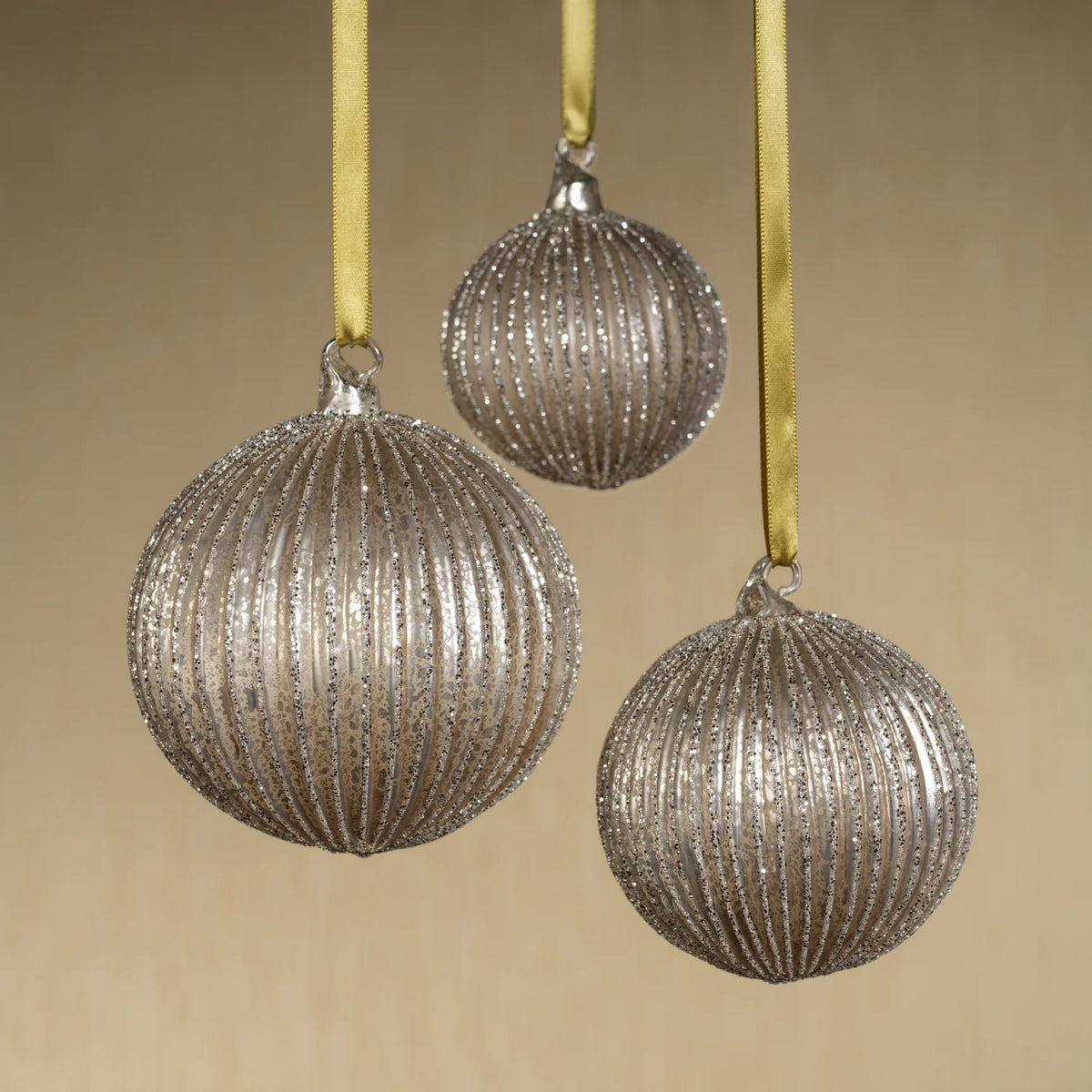 Shimmering Charm Glass Ornament - Gold - 3.25 in