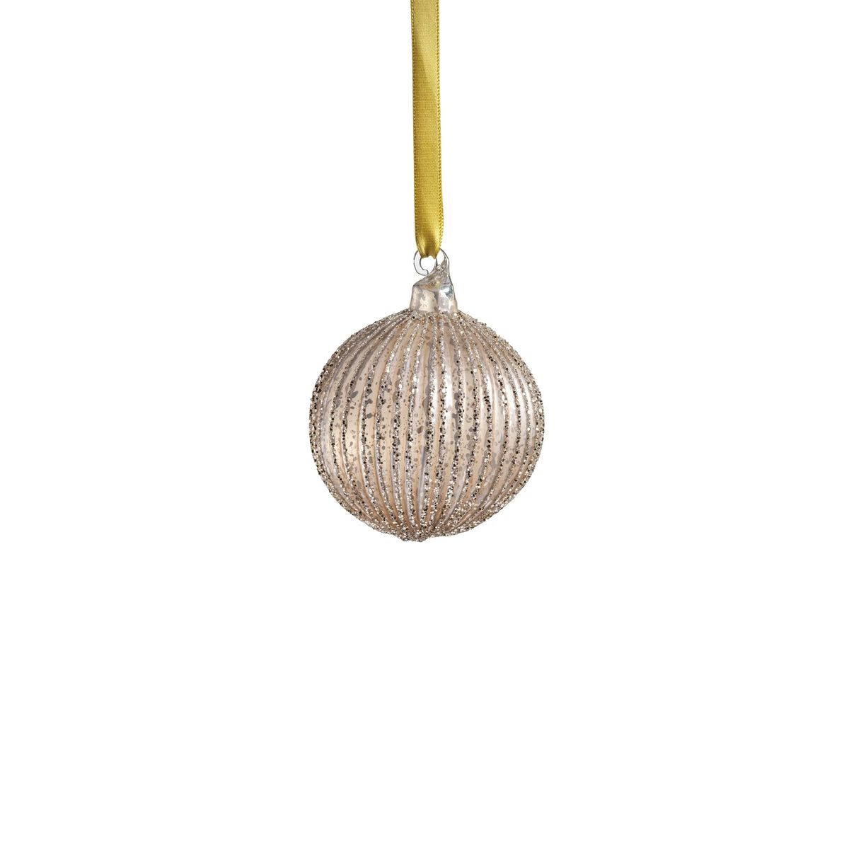 Shimmering Charm Glass Ornament - Gold - 3.25 in