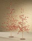 Large Red & Gold Beaded Glass Berry Christmas Tree – 23"