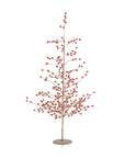 Large Red & Gold Beaded Glass Berry Christmas Tree – 23"