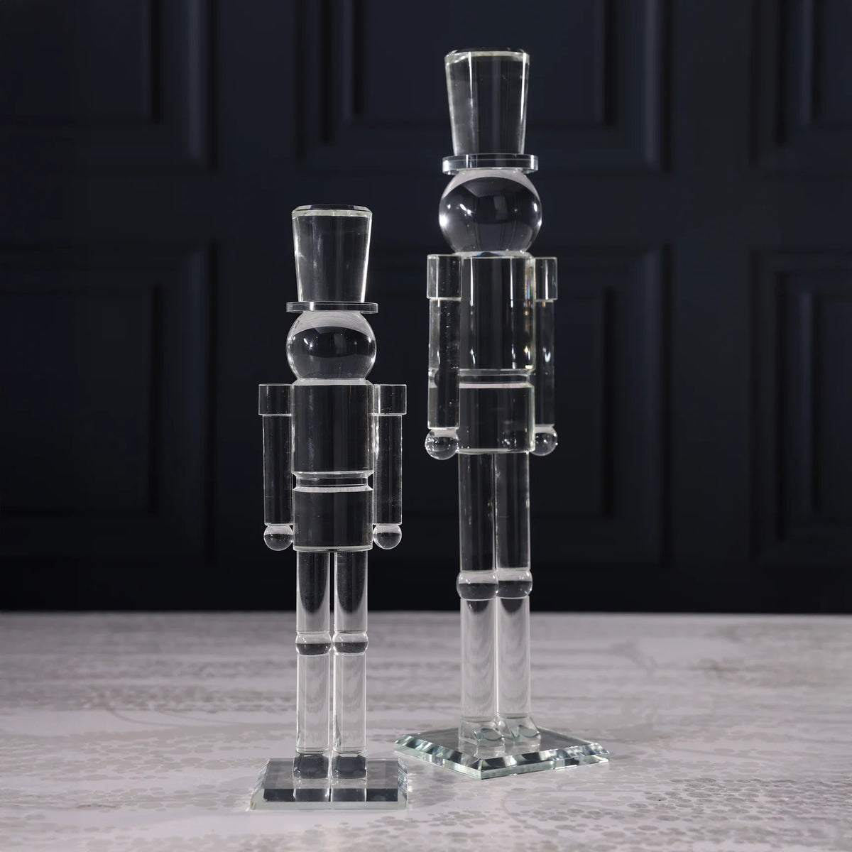 Glass Christmas Nutcracker – 12-Inch Holiday Décor