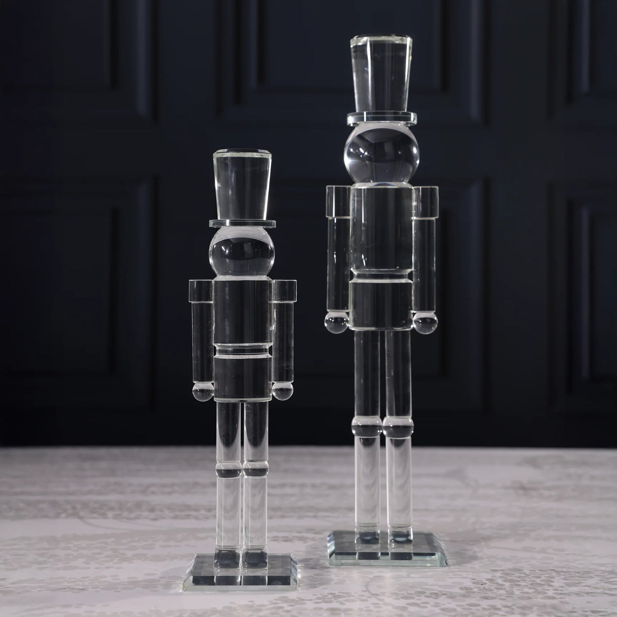 Glass Christmas Nutcracker – 12-Inch Holiday Décor