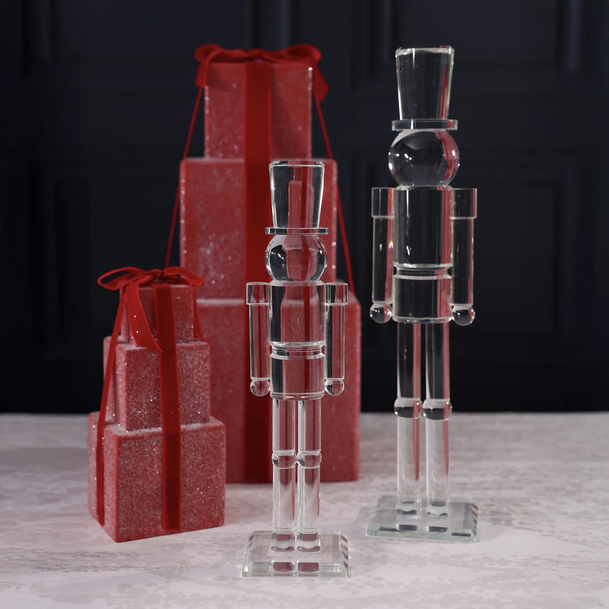 Glass Christmas Nutcracker – 12-Inch Holiday Décor