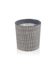 Sunset Beach Candle in Natural Raffia Houndstooth Basket - 3 Wick 19 oz