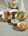 Small Cluster of 8 Serving Bowls- White Gold