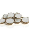 Small Cluster of 8 Serving Bowls- White Gold