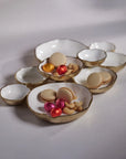 Small Cluster of 8 Serving Bowls- White Gold