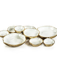 Cluster of Nine Serving Bowls - Gold with White