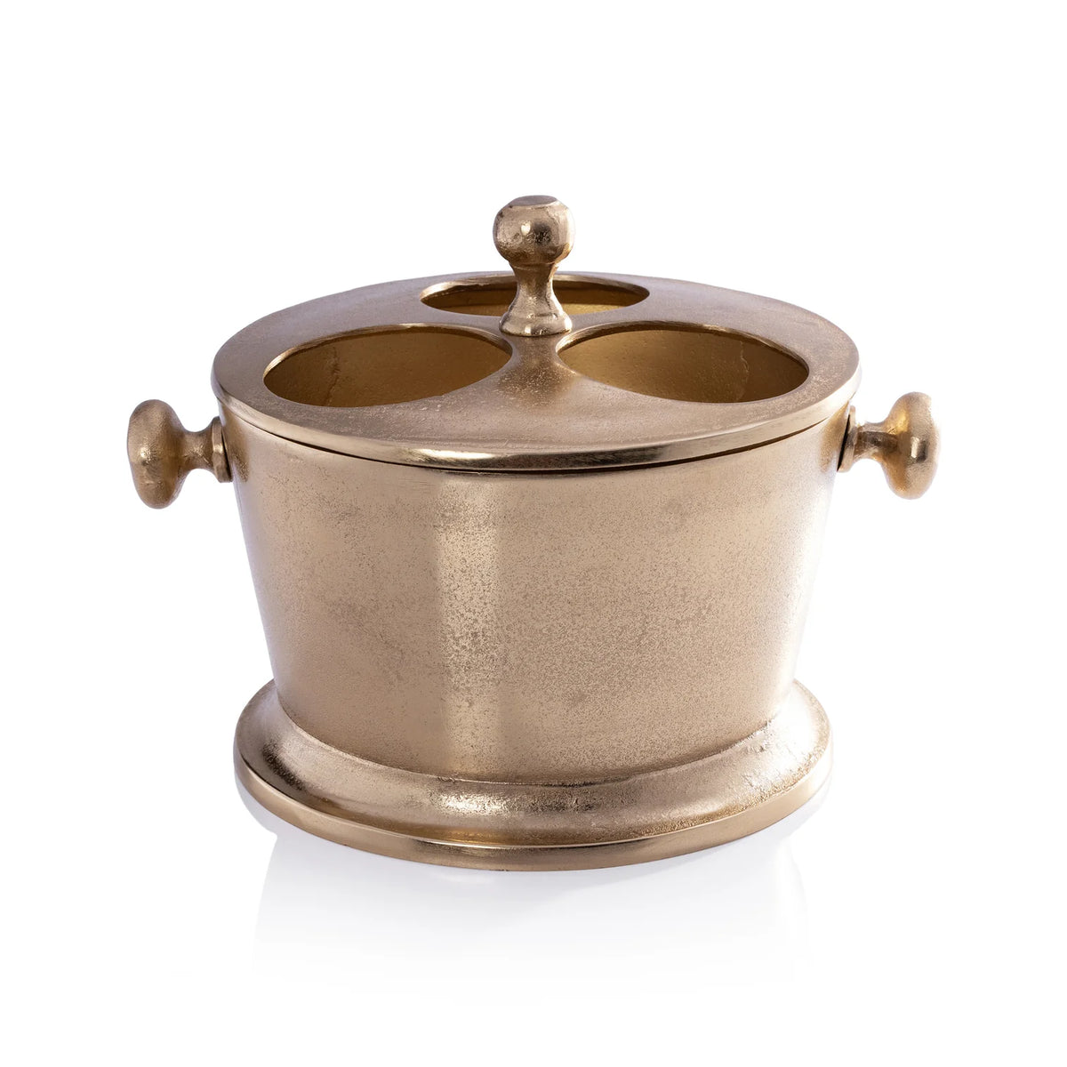 Alloy Three Bottle Wine Holder - Gold