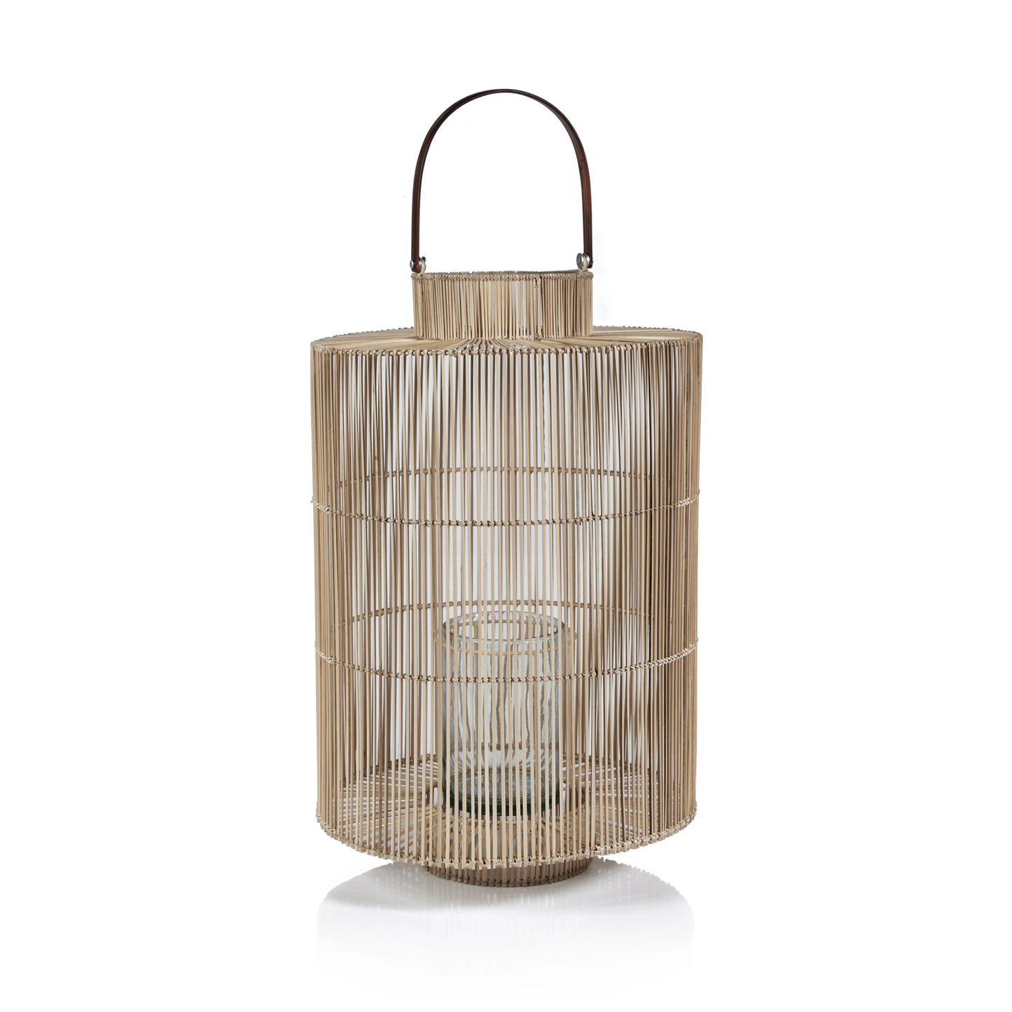 Caprice Buri Lantern w/ Glass Hurricane