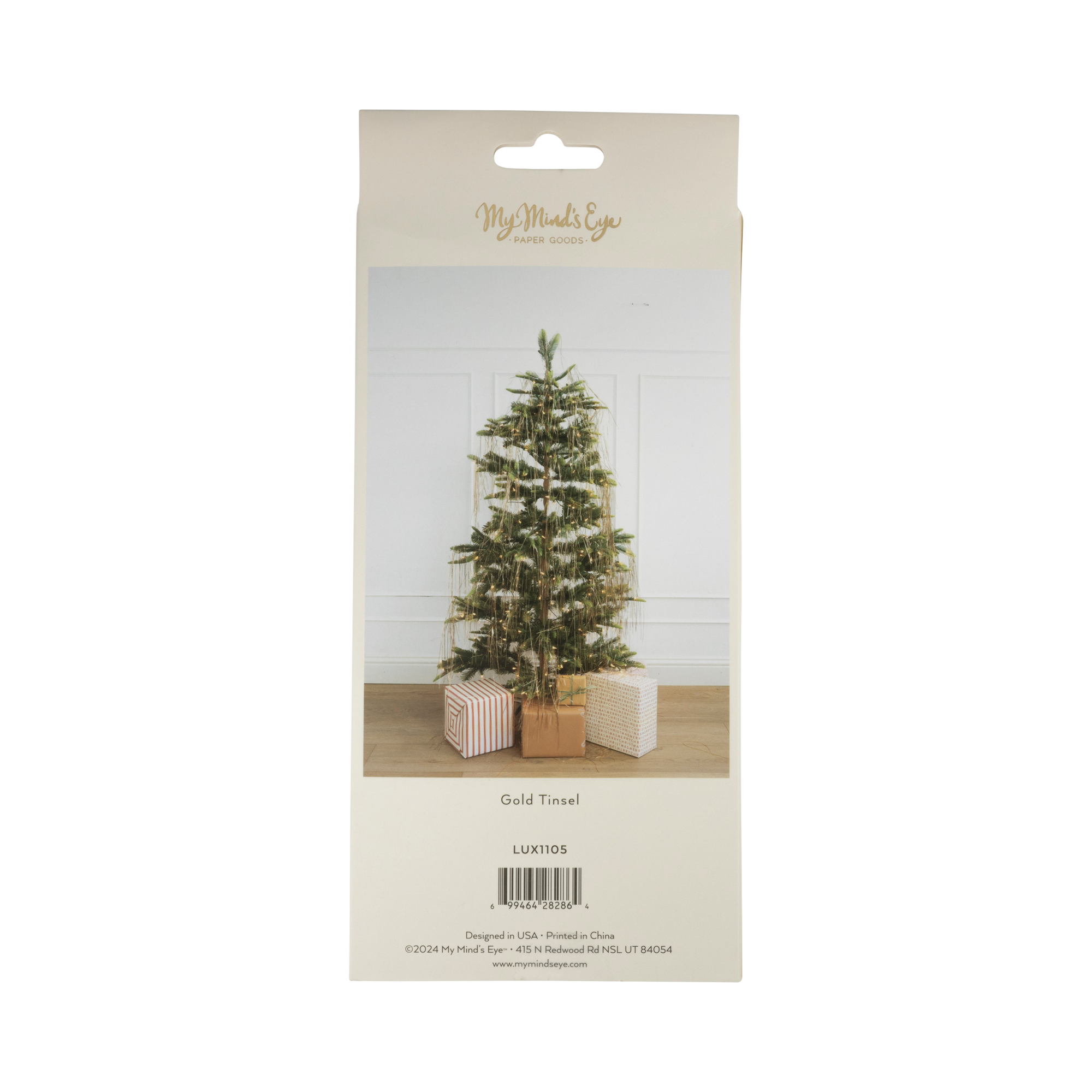 Gold Tinsel Christmas Tree Decoration | Vintage Holiday Sparkle