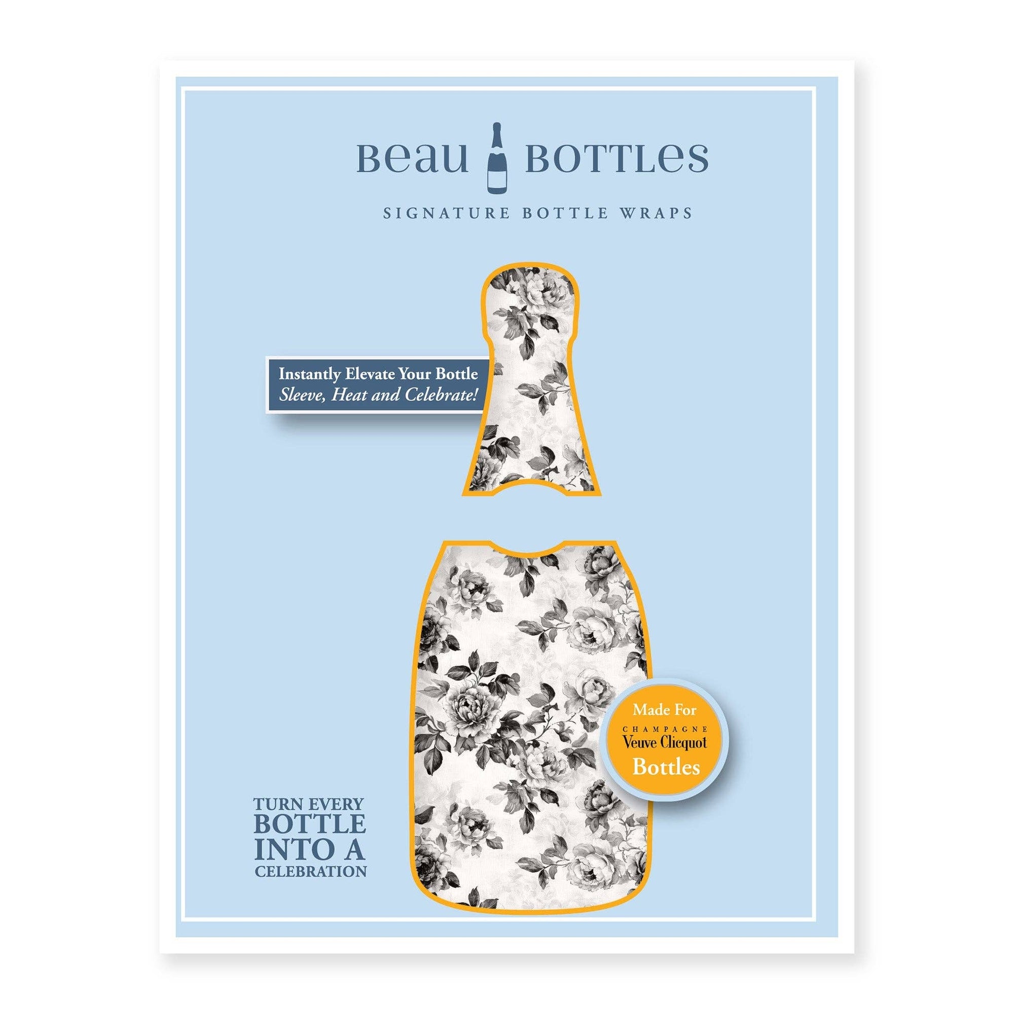 Beau Bottles Black and White Floral - Champagne Collection