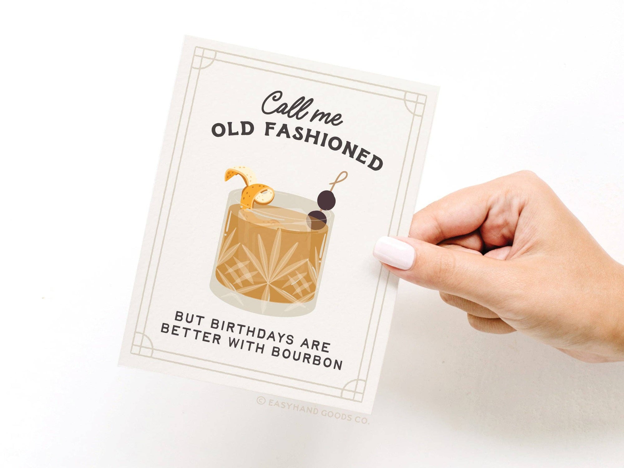 Call Me Old Fashioned Cocktail Greeting Card