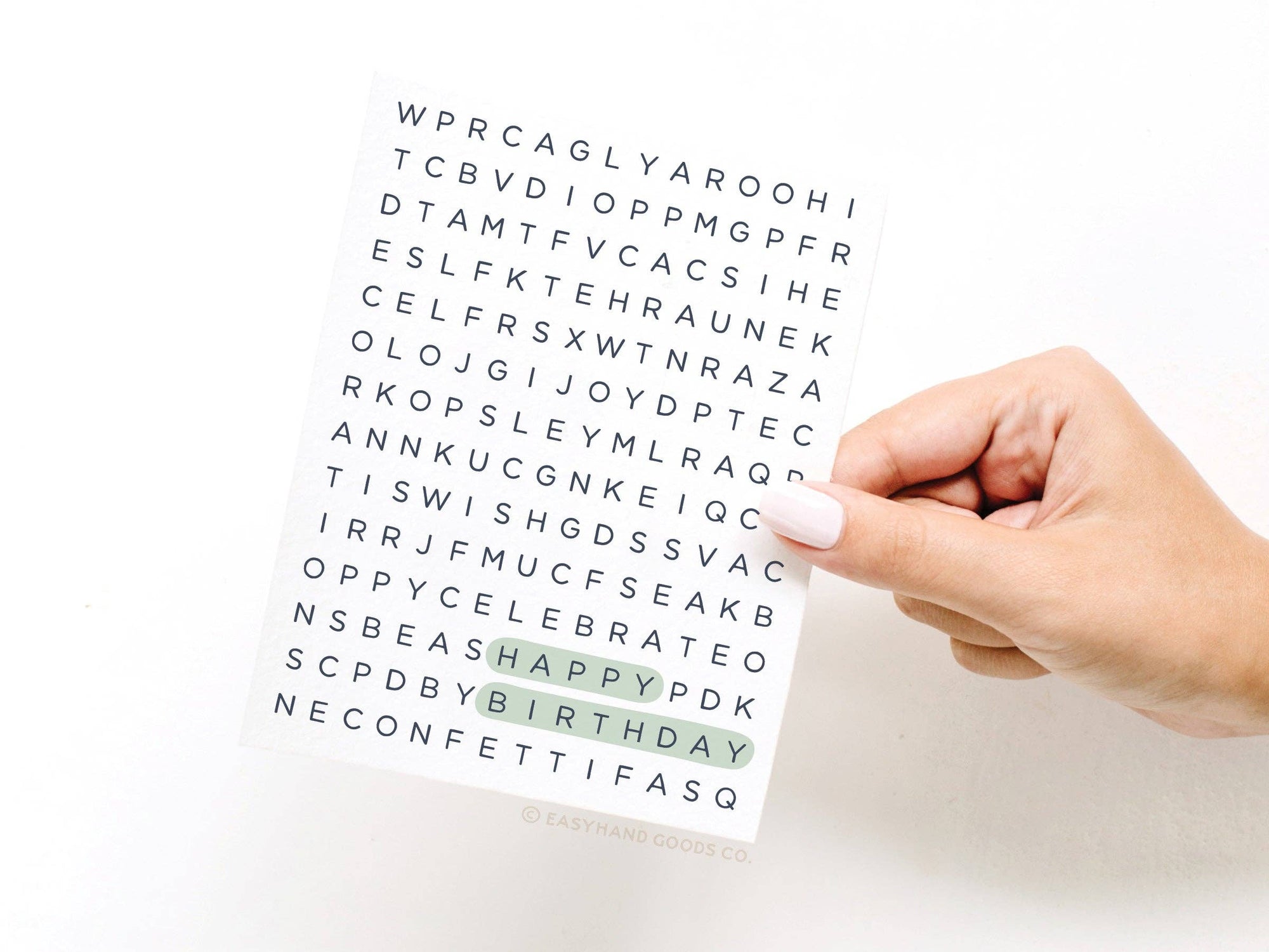 Happy Birthday Word Search Greeting Card
