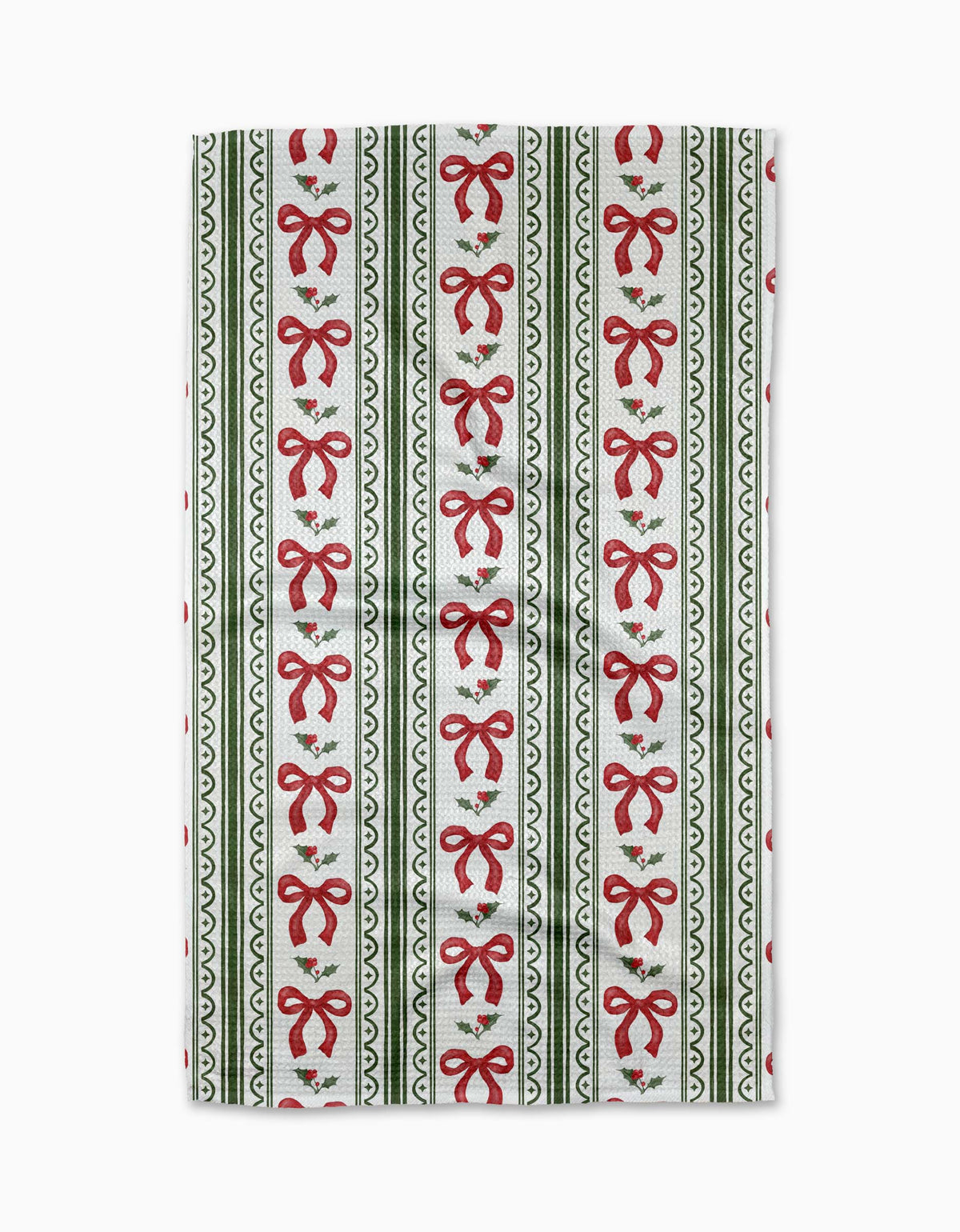 Christmas Bow Stripe Tea Geometry Towel