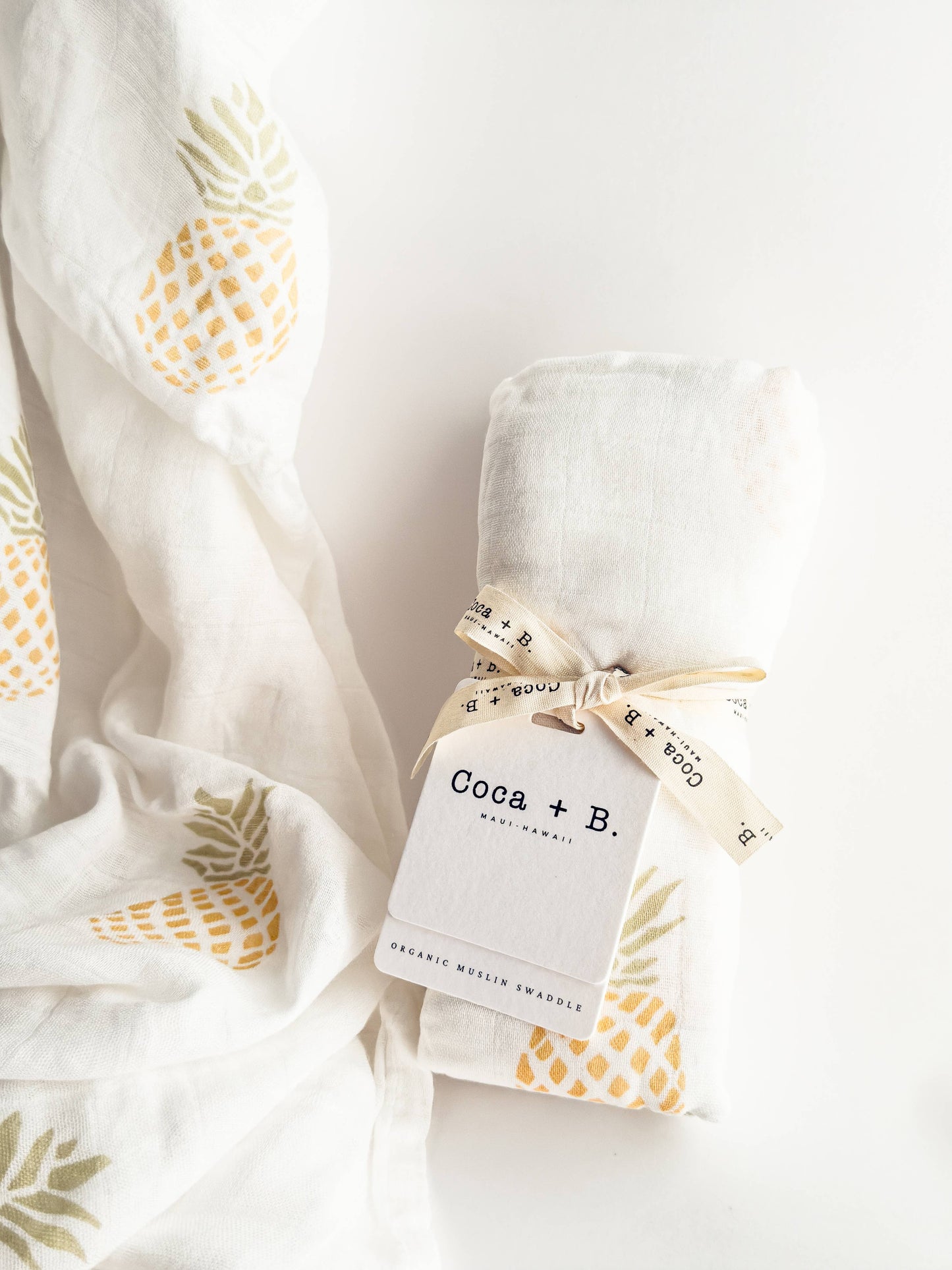 Pineapple Organic Baby Swaddle | Tropical Nursery Decor