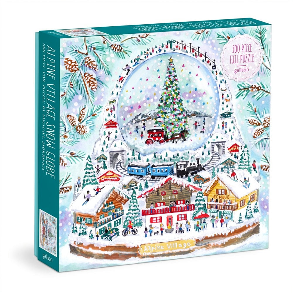 Alpine Village Snowglobe 500 Piece Foil Puzzle - Michael Storrings
