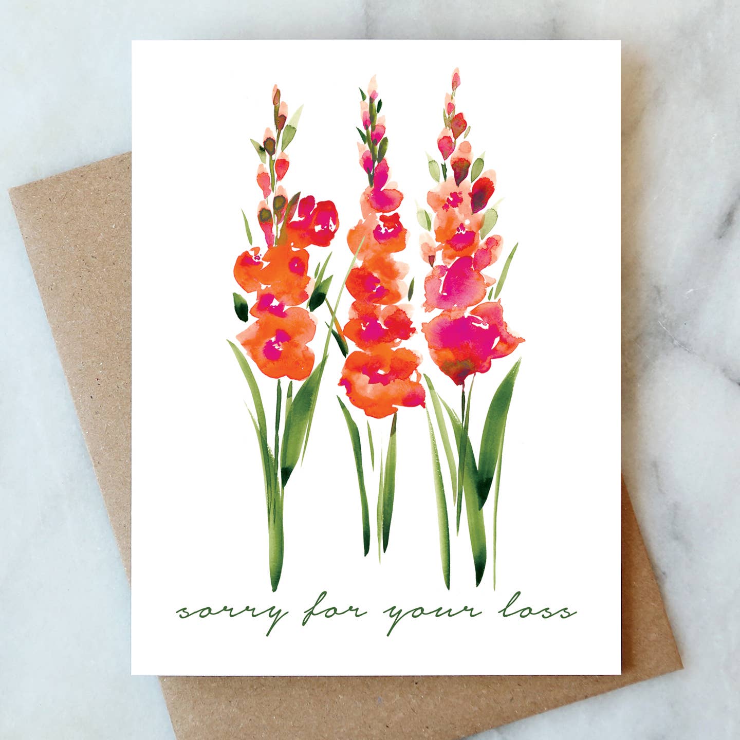 Gladiolas Sympathy Greeting Card | Sympathy &amp; Condolence