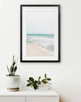 Neutral Summer Photo. Blue Ocean Waves, Sandy Beach