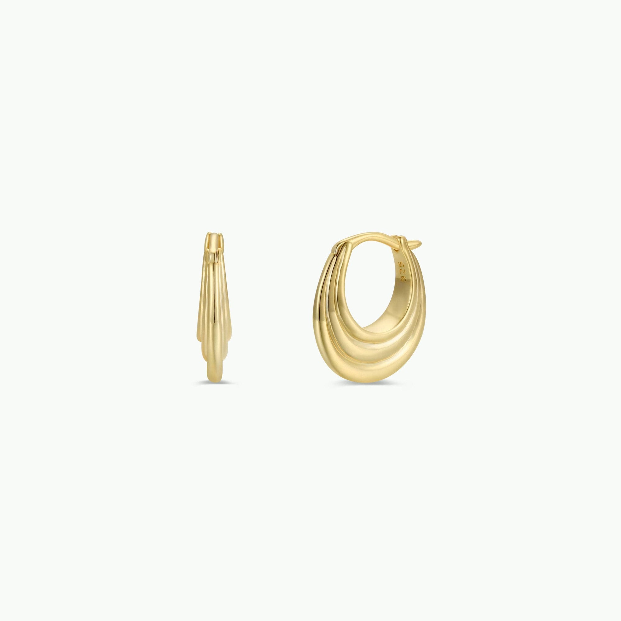 Gold Hoop - Triple Arch - Earrings