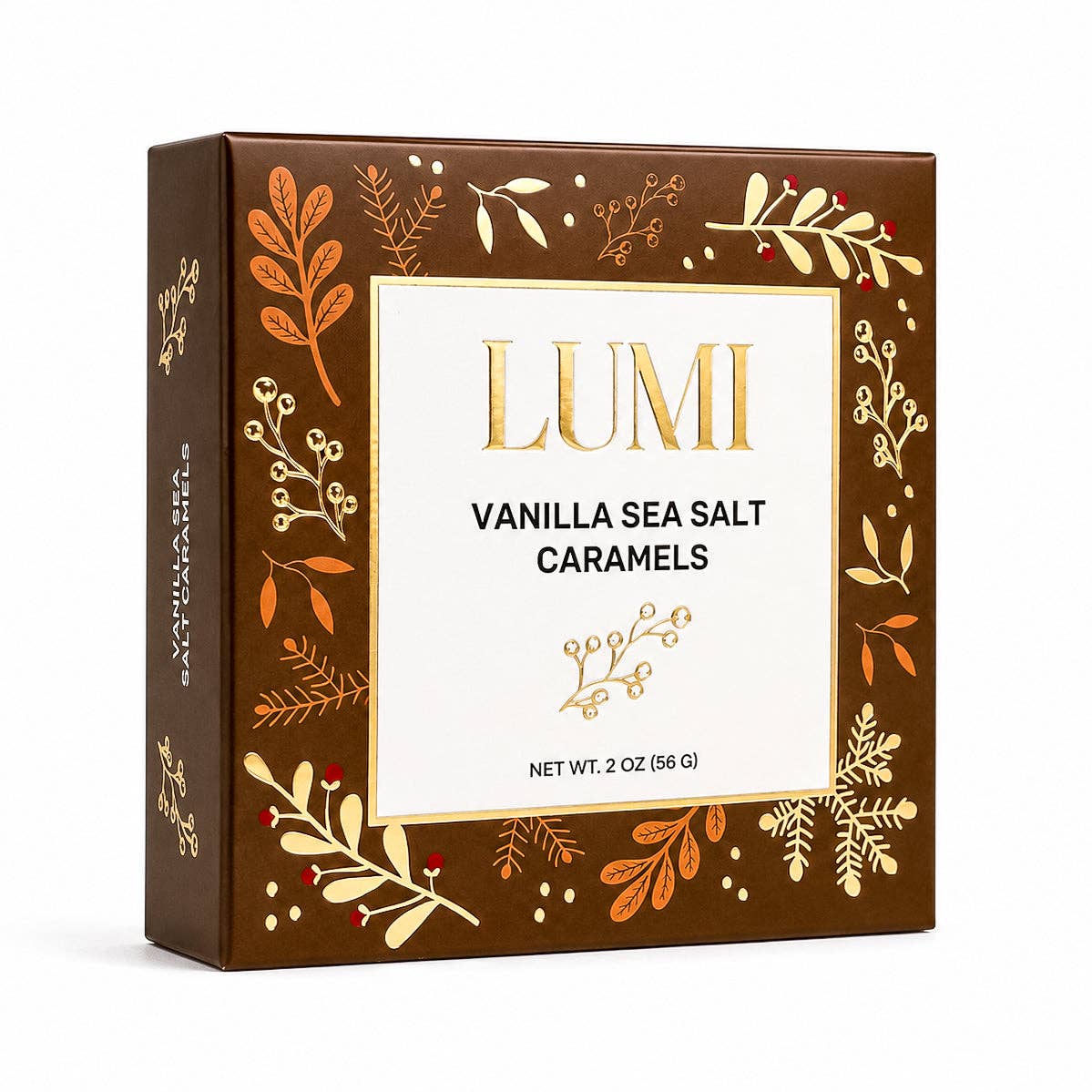 Fall Vanilla Sea Salt Caramels – Brown Box, 2 oz