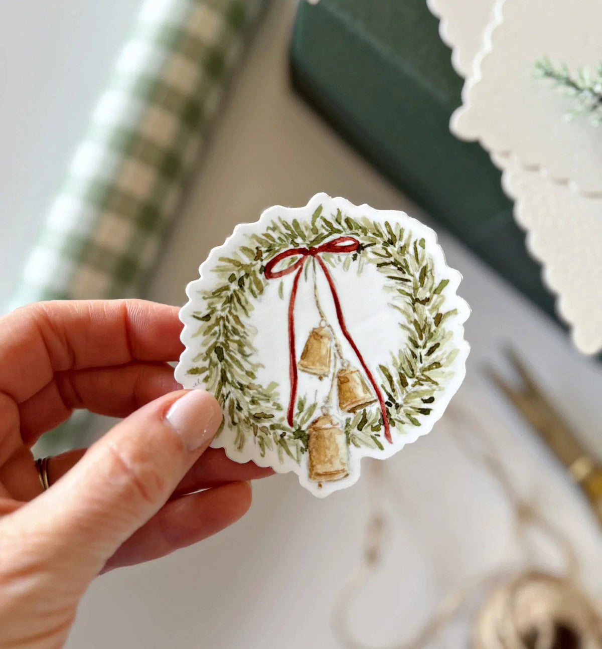 Bell wreath sticker