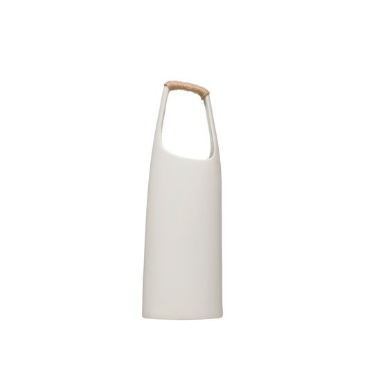 Vase with Rattan Wrapped Handle