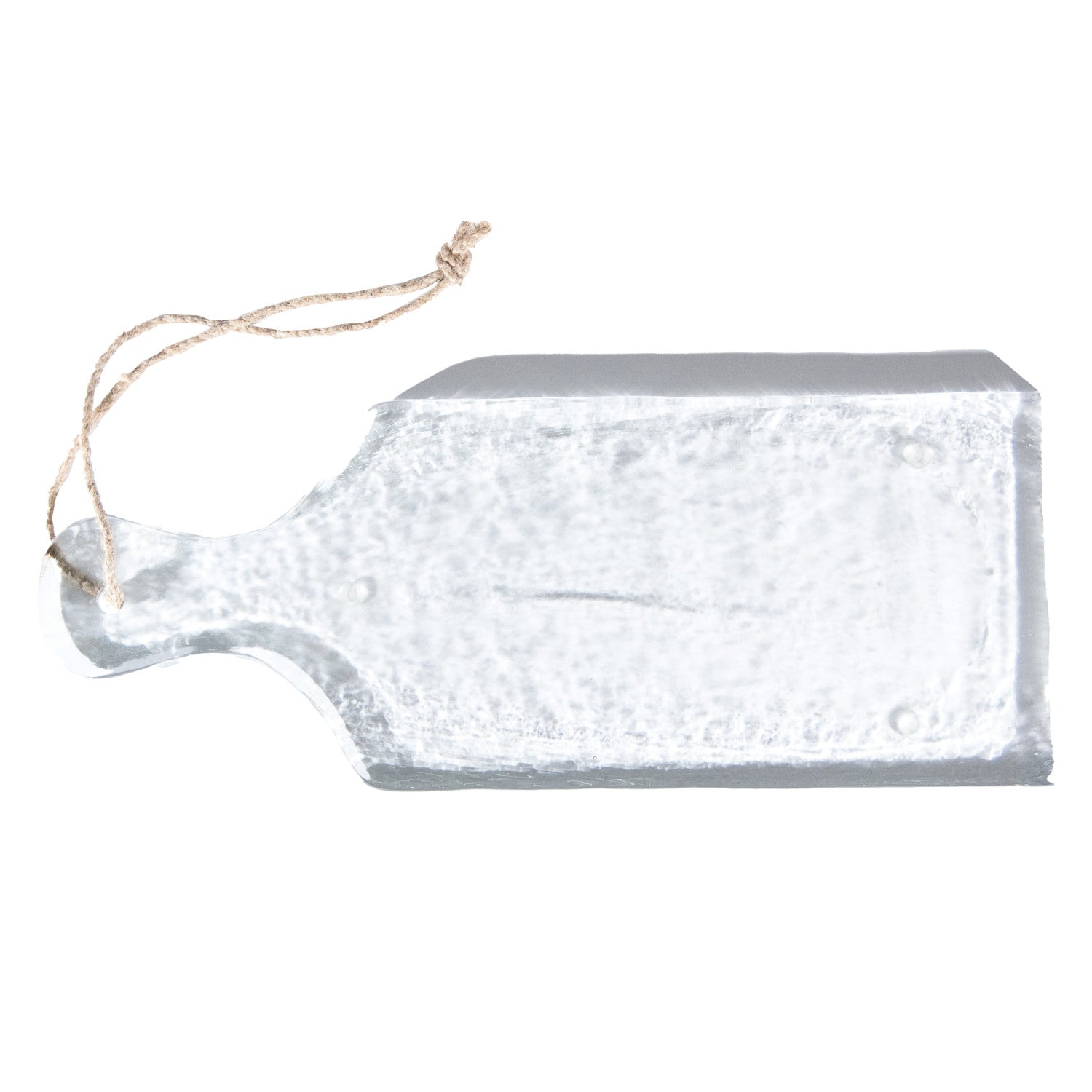 Textured Glass Cheese/Serving Board with Handle & Jute Tie
