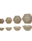 Stoneware Flower Shaped Bowls, Set of 4 (Each One Will Vary)