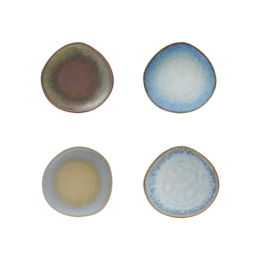 Stoneware Organic Shaped Plate, 4 Colors (Each One Will Vary)