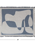 Woven Recycled Cotton Jacquard Throw – Abstract Design with Eyelash Fringe