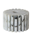 Black Melange Marble 2-Sided Tealight & Taper Holder – Cogged Design