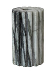 Black Melange Marble 2-Sided Tealight & Taper Holder – Cogged Design