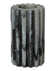 Black Melange Marble 2-Sided Tealight & Taper Holder – Cogged Design