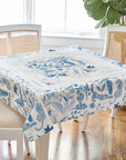 Amazon Blue Instructional Mahjong Tablecloth