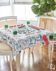 Amazon Blue Instructional Mahjong Tablecloth