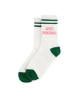 “APRÈS PICKLEBALL” Sport Socks in white by Shiraleah. Trendy lifestyle socks perfect for spring and summer casual wear and sporty style.