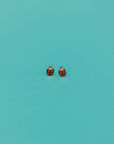 Ladybug Enamel Flat Back Kids Earrings