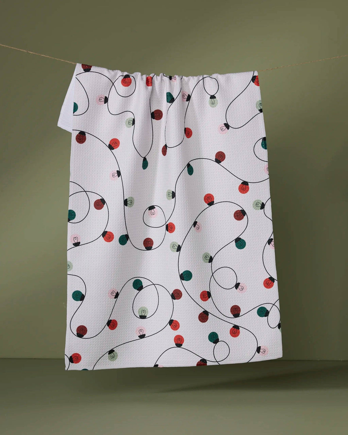Holiday Lights - Geometry Kitchen Tea Towel