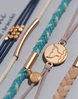 "Protect" Beachy Blues and Sands with Whale Charm Hair Tie Bracelets