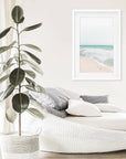 Neutral Summer Photo. Blue Ocean Waves, Sandy Beach