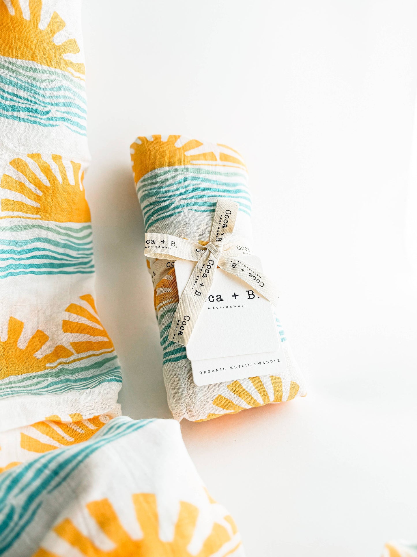 Sun + Wave Organic Baby Swaddle | Surfer Nursery Decor