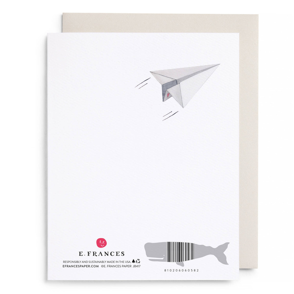 Paper Airplane Love and Friendship Greeting Card