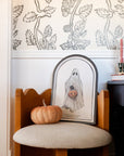 Ghost Arched Bamboo Tray | Halloween Serving &amp; Party Decor