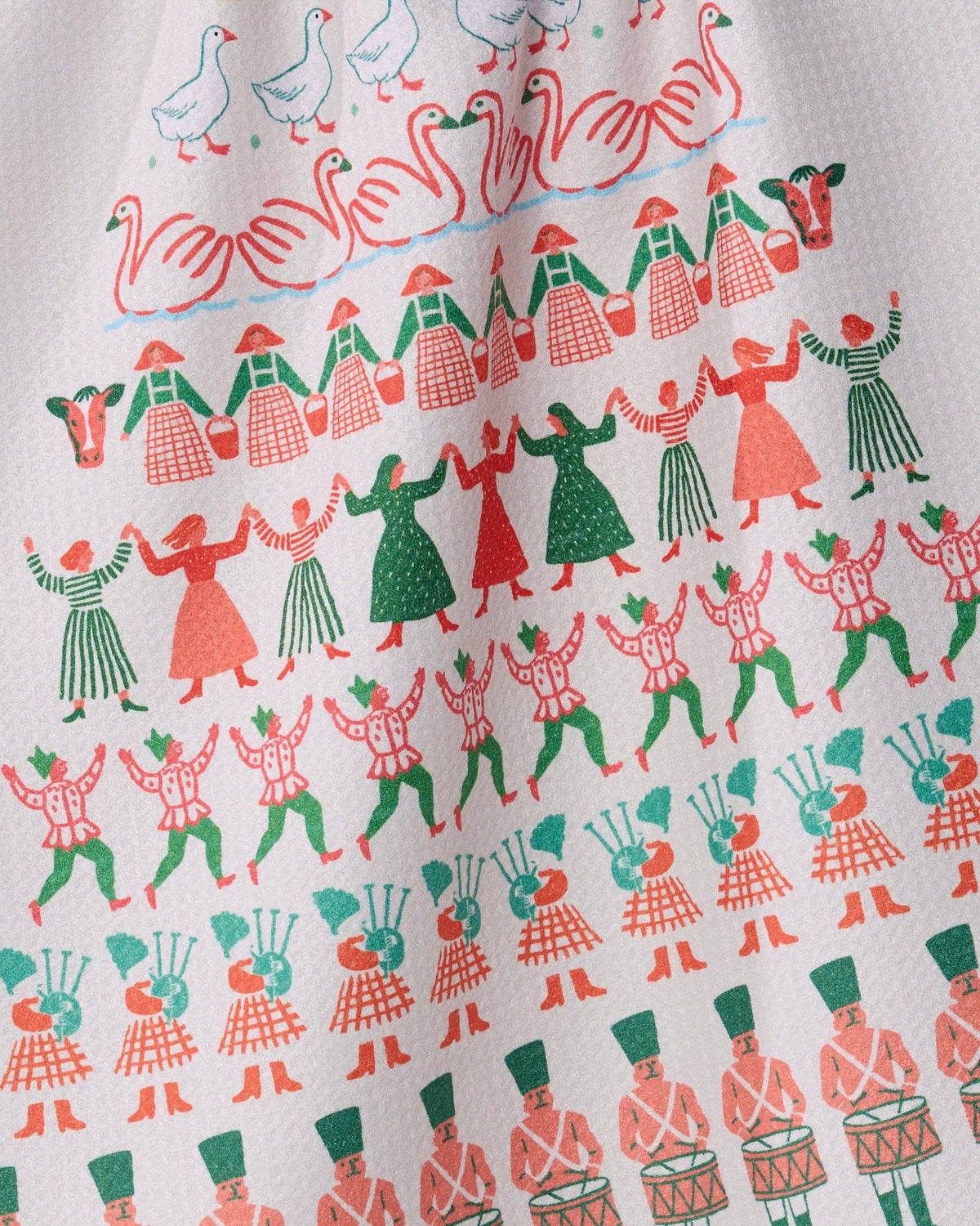 Counting Christmas Geometry Tea Towel -