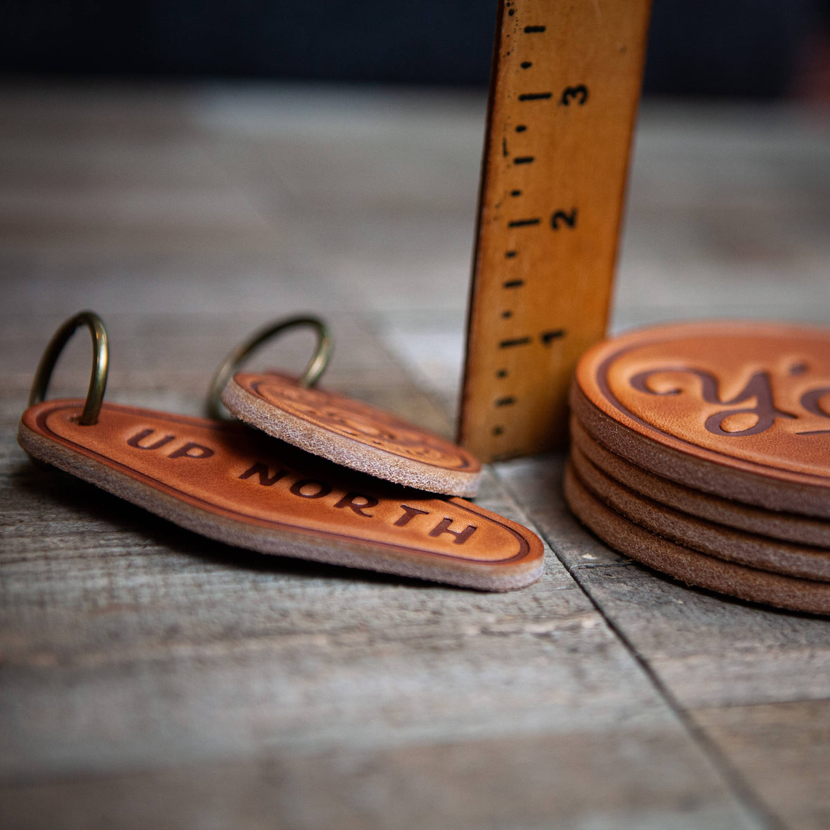 Huntington Beach California Leather Coaster