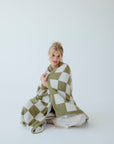 The Teddy Throw - 100% Recycled - Khaki Check - FW25
